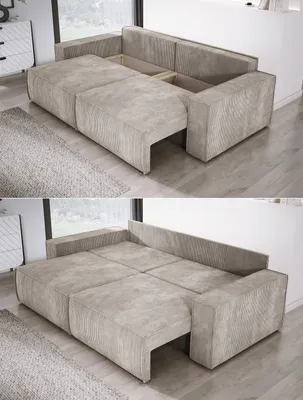 Obrázek produktu pro DomoHome Univerzální rohová sedací souprava Kasjo s funkcí spaní a lůžkem Měkká tkanina Flexibilně nastavitelná levé rozložení Plocha na spaní: 205x135 cm Rozměr: 245x90x83 cm Barva: Cappucino