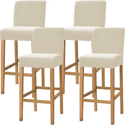 Obrázok produktu pre Poťah na barovú stoličku 4 ks, polyester, zamat, elastický, pre kaviareň