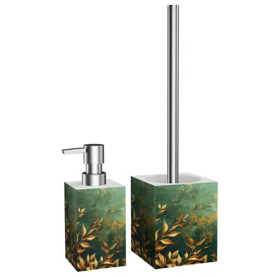 Produktbild von 2-teiliges Badezimmer Set Seifenspender und WC-Bürste - Greego