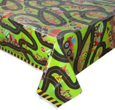 Produktbild von Folien-Tischdecke BAU Bagger Kipper Betonmischer Geburtstagsparty 137x213cm