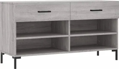 Obrázek produktu pro vidaXL Lavice na boty Grey Sonoma 102x35x55 cm Dřevěný materiál