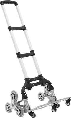 Image de Diable monte-escalier - Diable de transport pliable - Charge lourde - 6 roues - Aluminium - Portable - Noir