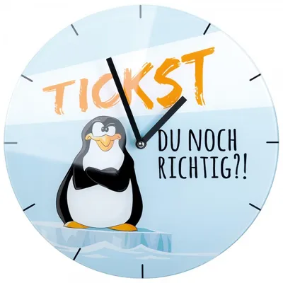 Produktbild von Gilde Glasuhr ' Tickst du noch richtig ' Quarzuhr Wanduhr Standuhr Uhr