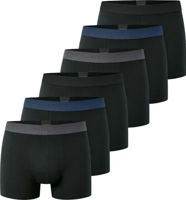 Produktbild von SCHIESSER Herren Boxershorts, 6er Pack - "95/5", Trunks, Baumwolle Stretch, Logobund Schwarz 4XL