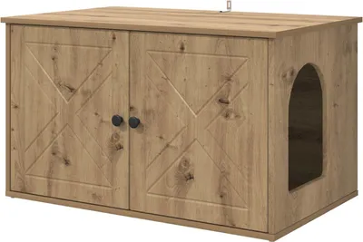 Image de Maison pour chat Chêne artisan 85 x 55 x 50,5 cm