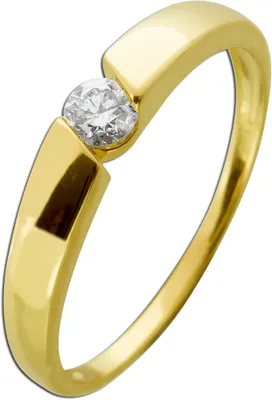 Produktbild von Vorsteckring Gelbgold 585 14K Solitär Brillant 0.20ct W SI 19