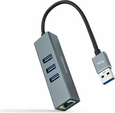 Immagine prodotto di Hub USB 3.0 Nanocable 10.03.0407/ 3xUSB/ 1xRJ45/ Grigio