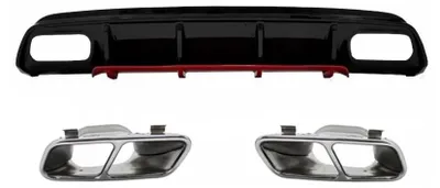 Produktbild von Diffusor Endrohre Chrom für Mercedes W176 Facelift 15-18 A45 Look.