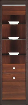 Produktbild von Furniture24 Vitrine Forrest Fr8 Vitrinenschrank 1 Glasstür 1 Plattentür 3 Glass Regalen Wohnzimmerschrank