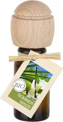 Produktbild von Piccolino Duftöl – Handgefertigt mit Buchenholzverschluss | Ätherische Öle Sommerminze 10 ml