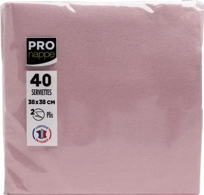 Image de Pronappe 30x 40 serviettes ouate 2 plis 38x38 cm Vieux rose SV623803I