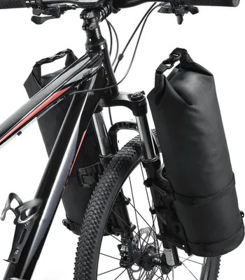 Produktbild von Wasserdichte Fahrradgabeltaschen 5L/7L - Rolltop-Trockentaschen für Fahrräder (2 Stück)