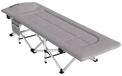 Productafbeelding van Campingbed, robuust stalen frame, draagbaar met opbergtas, grijs