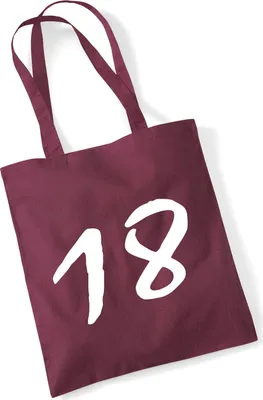 Produktbild von Huuraa Jutebeutel 18 Geburtstag 10 Liter Burgundy Baumwolle Tasche Geschenkidee