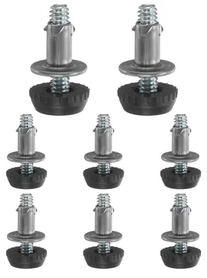 Obrázok produktu pre Nohy na nábytok so závitom 1/4"-20, 8 kusov, dĺžka 27 mm, nastaviteľné, čierne