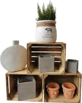Produktbild von Obstkisten 3er Set 50 x 40 x 30cm  Vintage Natur