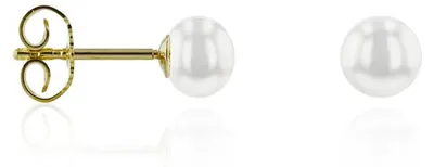 Obrázok produktu pre Luna-Pearls – 311.0320 – Náušnice – Dámske – 585 žlté zlato – Kultivovaná perla zo sladkovodných perličiek 4–4,5 mm