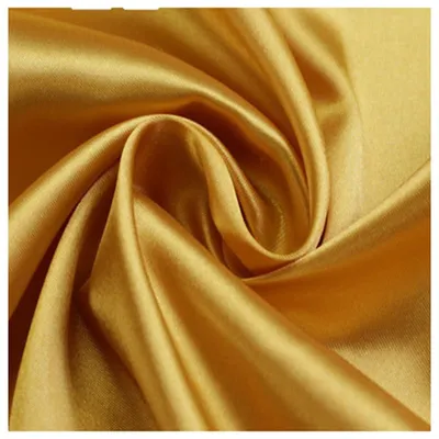 Satin-Stoff, 5 m x 1,5 m, Gold, 100% Polyester, einfarbig, für Kleidung & Deko