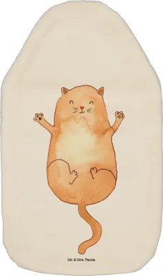 Produktbild von Mr. & Mrs. Panda Wärmekissen Katze Umarmen - Weiß - Geschenk, Freundin, Liebe, Cat, Bettflasche, Wärmflasche, mit Bezug, Wärmeflasche, Katzen, Bettflaschen