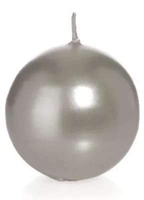 Produktbild von Kugelkerzen Metallic-Lack Silber Ø 6 cm, 12 Stück