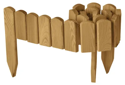 Produktbild von Garronda Beeteinfassung Holz Rollzaun Gartenzaun imprägniert Flexibler Rollborder Rasenkante Länge: 100 cm (Hellbraun, Höhe: 10 cm)