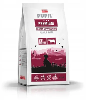 Imagen del producto de Comida para perros PUPIL PREMIUM ADULT MINI, sabor a ternera, para razas pequeñas, 10 kg