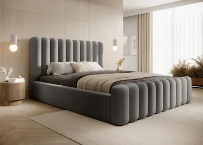 Produktbild von DomoHome Boxspringbett Schlafzimmerbett Ideal für Ihr Schlafzimmer | inkl. Bettkasten Größe: 178x225x114 cm, Modell: Mona VII, Farbe: Grau