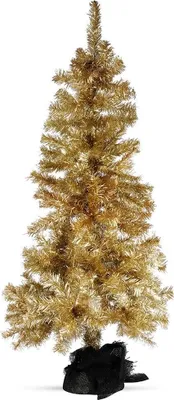 Produktbild von Künstlicher Weihnachtsbaum - 120 cm - Stabil - Kunststoff - Christbaum Gold mit Dekojute
