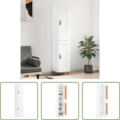 Produktbild von The Living Store Highboard Hochglanz-Weiß 34,5x34x180 cm Holzwerkstoff