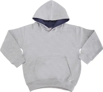 Produktbild von Awdis Kinder Kapuzen Pullover Varsity RW172 (5-6) (Heather Grey / French Navy)