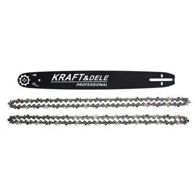 Immagine prodotto di KRAFT&DELE Barra di guida per motoseghe e 2 catene 45cm 18" 0,325"1,5mm KD10153