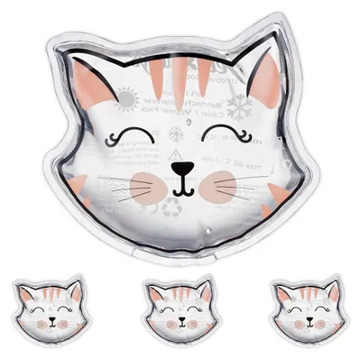 Productafbeelding van relaxdays 10046696_1420 relaxdays Kühlpads Katze 10046696_1420 transparent 11,0 x 10,0 cm, 4 St.