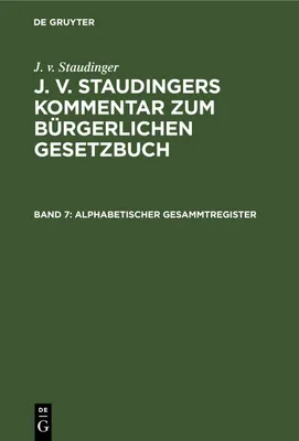 Produktbild von Alphabetischer Gesammtregister