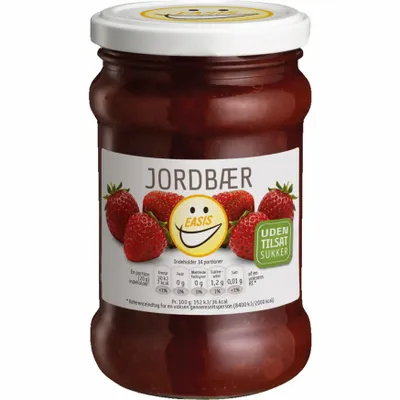 Produktbild von EASIS Jordbær Marmelade - Dänische Erdbeermarmelade 285g ohne Zuckerzusatz
