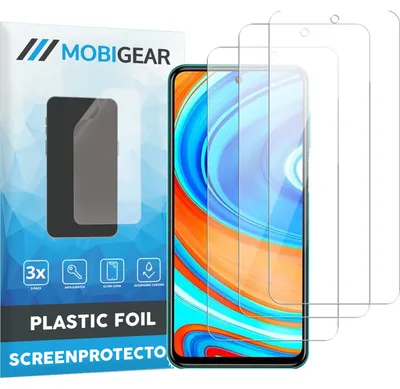 Produktbild von Mobigear Displayschutzfolie für Xiaomi Redmi Note 9 Pro – Displayschutzfolie, kompatibel mit Hüllen (3er-Pack)