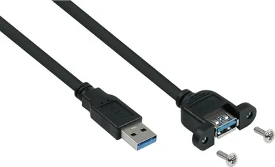 Image de kabelmeister USB3.0 Verläng. A St.-A Einbau UL schwarz 2m