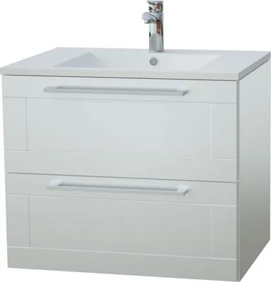Produktbild von Waschtischunterschrank Eluru 07, Farbe: Weiß glänzend – 50 x 62 x 47 cm (H x B x T)