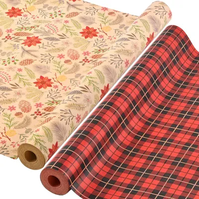 Productafbeelding van 2 Rollen Kerst Inpakpapier voor Cadeaus