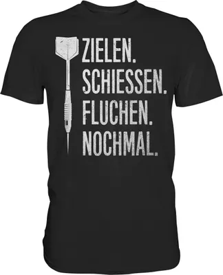 Produktbild von Lustiger Dart Spruch Dartpfeil Probleme T-Shirt – Black / M