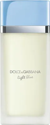 A product shot of a Dolce & Gabbana Light Blue perfume bottle.