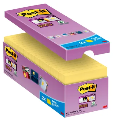 Productafbeelding van Post-it plakbriefjes, 65416SYP, 76x76mm, 90 stuks per verpakking, 16 stuks per doos