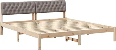 Produktbild von vidaXL Bettgestell Braun und Taupe 180 x 200 cm Massivholz Kiefer