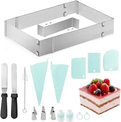 Produktbild von Backrahmen verstellbar aus Edelstahl - 28-53 x 18-34 cm