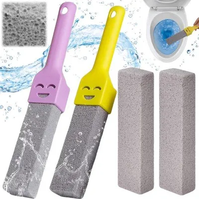 Produktbild von Liekadijiae 4er-Set Bimsstein-Reinigungsbürsten, Bimsstein-Reinigungsstein mit Griff, Bimsstein-Toilettenbürste mit 2 Griffen, Bimsstein-Toilettenbürste für Toilettenrost, Küche, Dusche, Badezimmer, Waschbecken