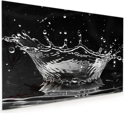 Produktbild von Küchenrückwand Spritzschutz Glas mit Motiv Wasserspritzer 40 x 40 cm
