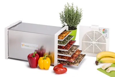 Dörrautomat Edelstahl, 6 Körbe, 550 W, 230 V, 7,5 kg