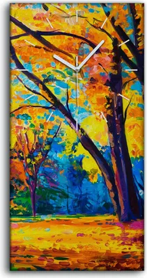 Produktbild von Wandbild Leinwand Bilder Wanduhr 30x60 Bild Landschaft Herbst Wald park Bäume - weiße Hände