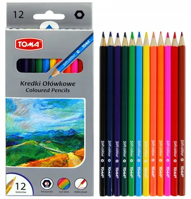 Produktbild von Toma TO-545 Buntstifte 12 Farben sechseckig