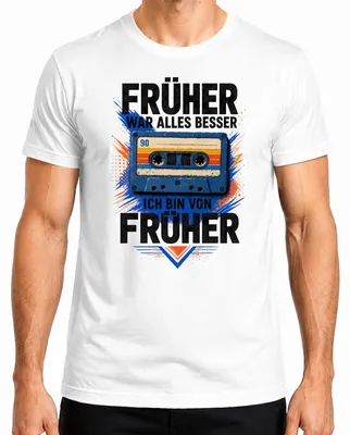 Immagine prodotto di "Prima era meglio." T-shirt da uomo, colore bianco, taglia XL, con scritta sarcastica