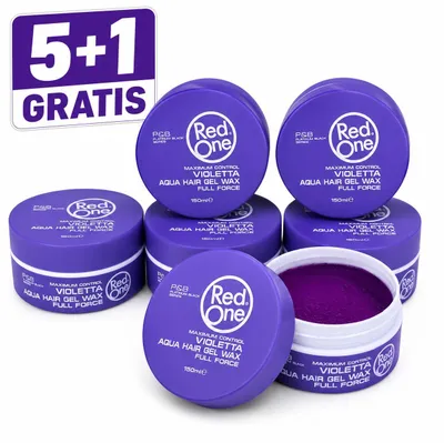 Produktbild von Red One Violetta Aqua Hair Gel Wax 6er-Set 6 x 150 ml – Haarwachs Vorteilspack 5+1 gratis